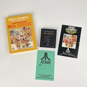 Atari 2600 Video Olympics Text Label w/ Box, Manual, Warranty Card - Untested